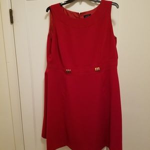 Red sleeveless dress by Tahari Arthur S. Levine